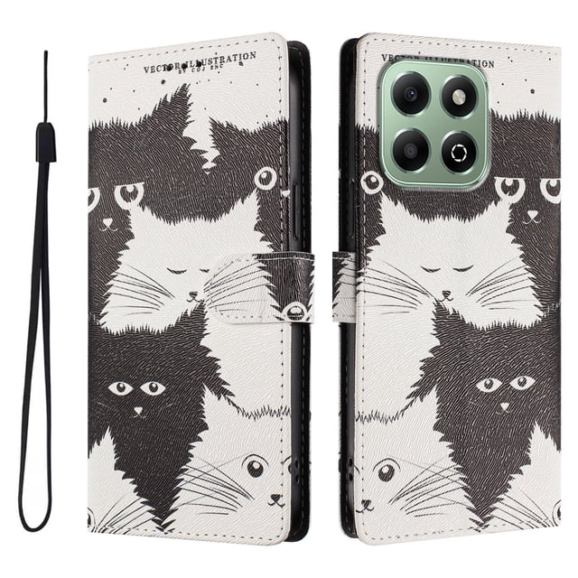 FOXDOCK Funda Tipo Cartera para Honor X6B con Soporte y Correa – Diseño de Patrones Lindos