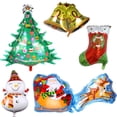thumbnail image 4 of Globos de aluminio navideños de feliz año nuevo, alce, muñeco de nieve, Papá Noel, árbol de Navidad, globo de copo de nieve, decoración navideña para el hogar, 4 of 5