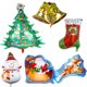 thumbnail image 4 of Globos de aluminio navideños de feliz año nuevo, alce, muñeco de nieve, Papá Noel, árbol de Navidad, globo de copo de nieve, decoración navideña para el hogar, 4 of 5