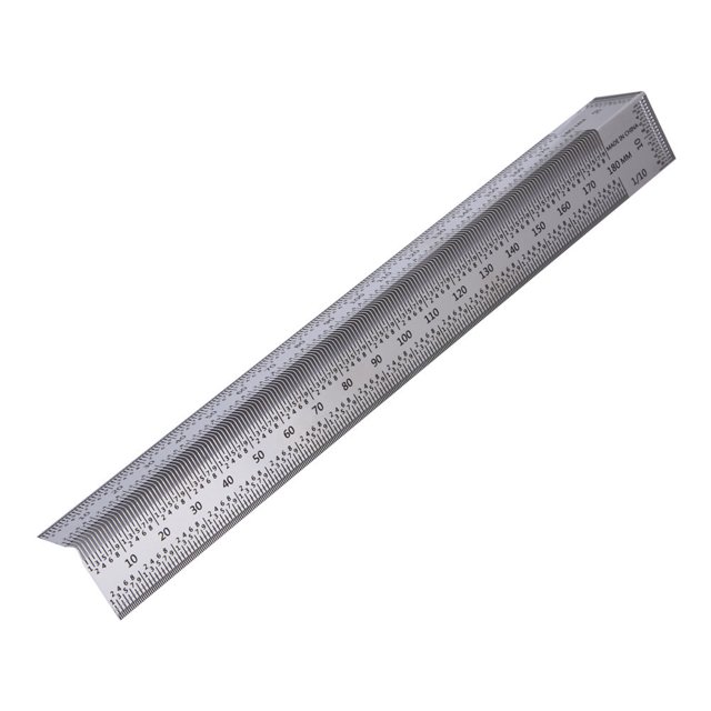 Regla de trazado, regla de línea de marca derecha de acero inoxidable de 180 mm Regla de carpintería Funcionalidad inteligente