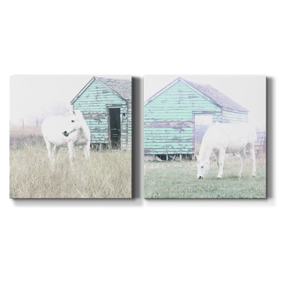 High Key Horse I - Premium Gallery Wrapped Canvas - Ready to Hang Set of 2 - 10 x 10 Each