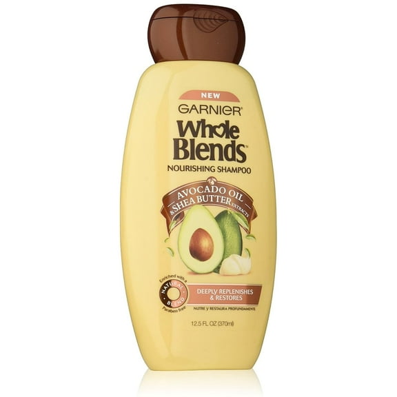 3 Pack - Garnier Whole Blends Nourishing Shampoo, Avocado Oil & Shea Butter Extracts 12.50 oz