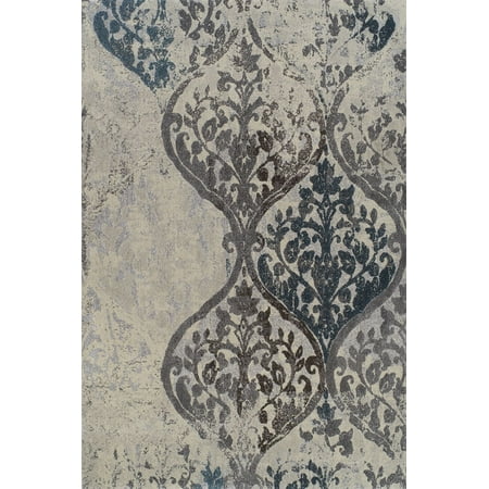 Berkley Cove Area Rugs - GT2060LI Contemporary Linen Damask Vines Leaves Washed (Best Way To Wash Linen)