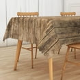 thumbnail image 5 of Brown Wood Grain Rectangle Tablecloth 60x84 Inch Rustic Natural Wooden Fabric Table Cloth Polyester Wrinkle and Oil Resistance Reusable Table Cover for Cottage Garden Theme Party Dining Decor, 5 of 6