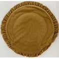 thumbnail image 2 of Velvet Throw Pillow Case with Floral Brocade Motif and Gold Bordered, Cognac 16 Inch Round, 2 of 3