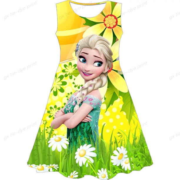 Reina de hielo, Elsa, Anna, Cosplay, ropa para niñas, ropa de regalo de cumpleaños para niños, Falda corta, ropa de princesa de verano para niñas, childre120 Gao Jinjia LED