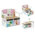 thumbnail image 2 of Spaco 3 in 1 Kids Convertible Activity Bench with 2 Removable Fabric Bins-White, Kids Couch for Kids, 2 of 7