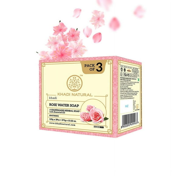 Khadi Natural Rosewater Soap 125 g (Pack of 3)