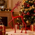 thumbnail image 3 of Beautynvta Large Metal Deer Tabletop Decorations, 9'' Exquisite Polished Reindeer Statues, Red Reindeer Sculpture for Living Room Office Bookself Tabletop Mantle Christmas Decorations, 3 of 5