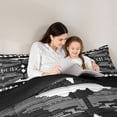 thumbnail image 4 of Erosebridal Black White Twin Comforter Sets, Grunge Bohemian Aztec Bedding Set, Black Reversible 2 Pieces, 1 Comforter and 1 Pillowcase, 4 of 6