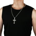 thumbnail image 5 of Lordluxury Men Chains 14K White Gold Chain Necklace Hip Hop Jewelry Cross Pendant Necklace Black colar masculino 55 60 65 70cm Long, 5 of 8