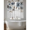 thumbnail image 5 of Blue Brown Spring Floral Sheer Curtains 63 Inch Length 2 Panels Set, Watercolor Botanical Vintage Voile Window Treatment Rod Pocket Curtains Sheers Drapes for Bedroom/Living Room/Kitchen 52x"63"x2, 5 of 7