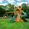 Gorilla Playsets Mountaineer Clubhouse Wooden Swing Set with Malibu