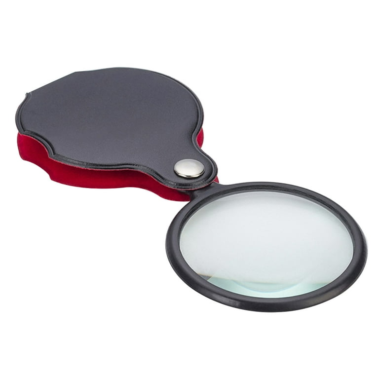 8x Mini Magnifying, Folding Pocket Magnifying Glass Small Magnifying Glass,  50mm Diameter Magnifying Lens, Rotating Protective Holster, for Reading