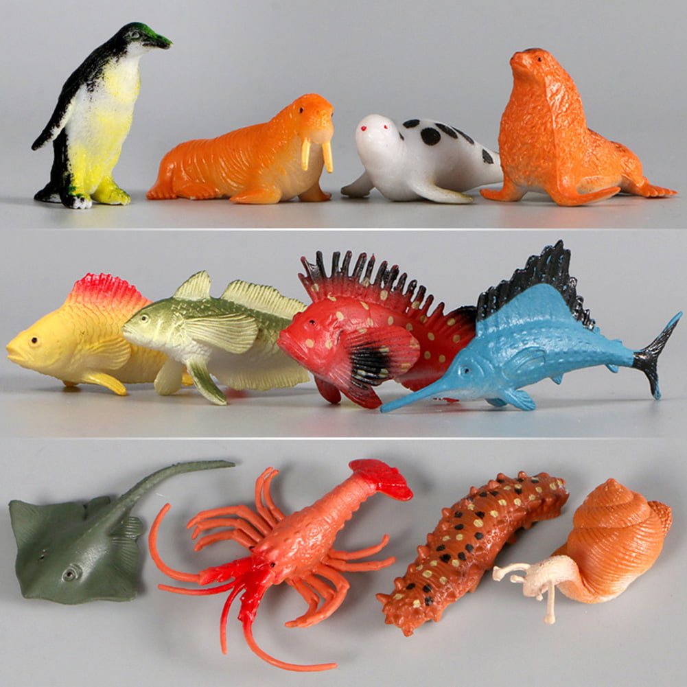 Animal Insect Model 12Pcs/Pack Plastic Artificial Natural Marine Life Figurines 
