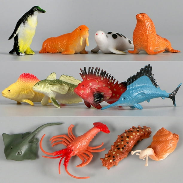 Gwong Juguete 12 unids Mini Océano Animal Penguin Starfish PVC Modelo Figurine Niños Juguete Decoración de mesa Gwong 30005802