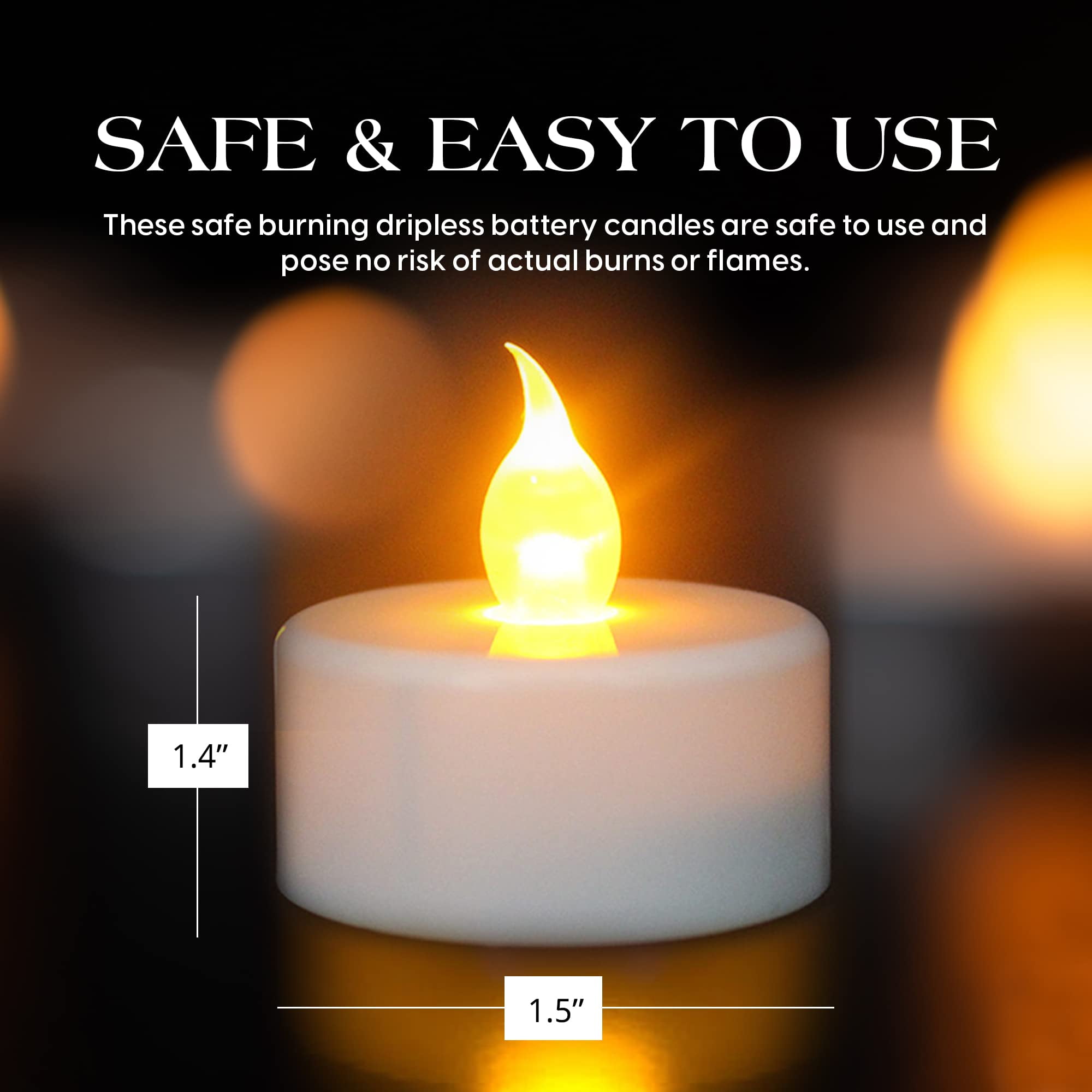 SLS SUPPLY FLORA 150-Pack Realistic Flickering Flameless Candles, Battery Operated Tea Lights, Electric Candle Sets for Home Decor, Fake Candles for Occasions, Batteries Included