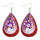 thumbnail image 2 of Pendientes para mujer, regalos para mujer, pendientes navideños, muñeco de nieve navideño, pendientes de cuero con doble lentejuela para niñas, anillos de moda, 2 of 2