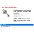 thumbnail image 2 of High Beam and Low Beam Headlight Bulb - Compatible with 1992 - 2003 Honda Civic 1993 1994 1995 1996 1997 1998 1999 2000 2001 2002, 2 of 2