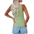thumbnail image 3 of Sleeveless Women Solid Color Ribbed Knit Tank Tops Summer Casual Cami Tops, 3 of 4