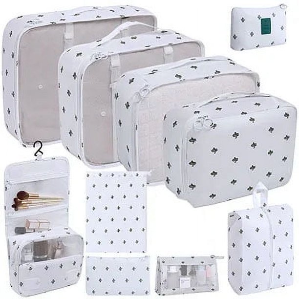 Juego de 8/9/10/11 Uds. De bolsas de almacenamiento organizadoras de viaje, conjunto de cubos de embalaje para maletas, fundas para equipaje portátil, bolsa para ordenar zapatos plegable