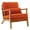 Orange-Linen, variant on UBesGoo Modern Suede Upholstered Comfy Accent Chair, Armchair with Pillow, Reading Club Sofa Chair for Bedroom Living Room, Vintage Tone