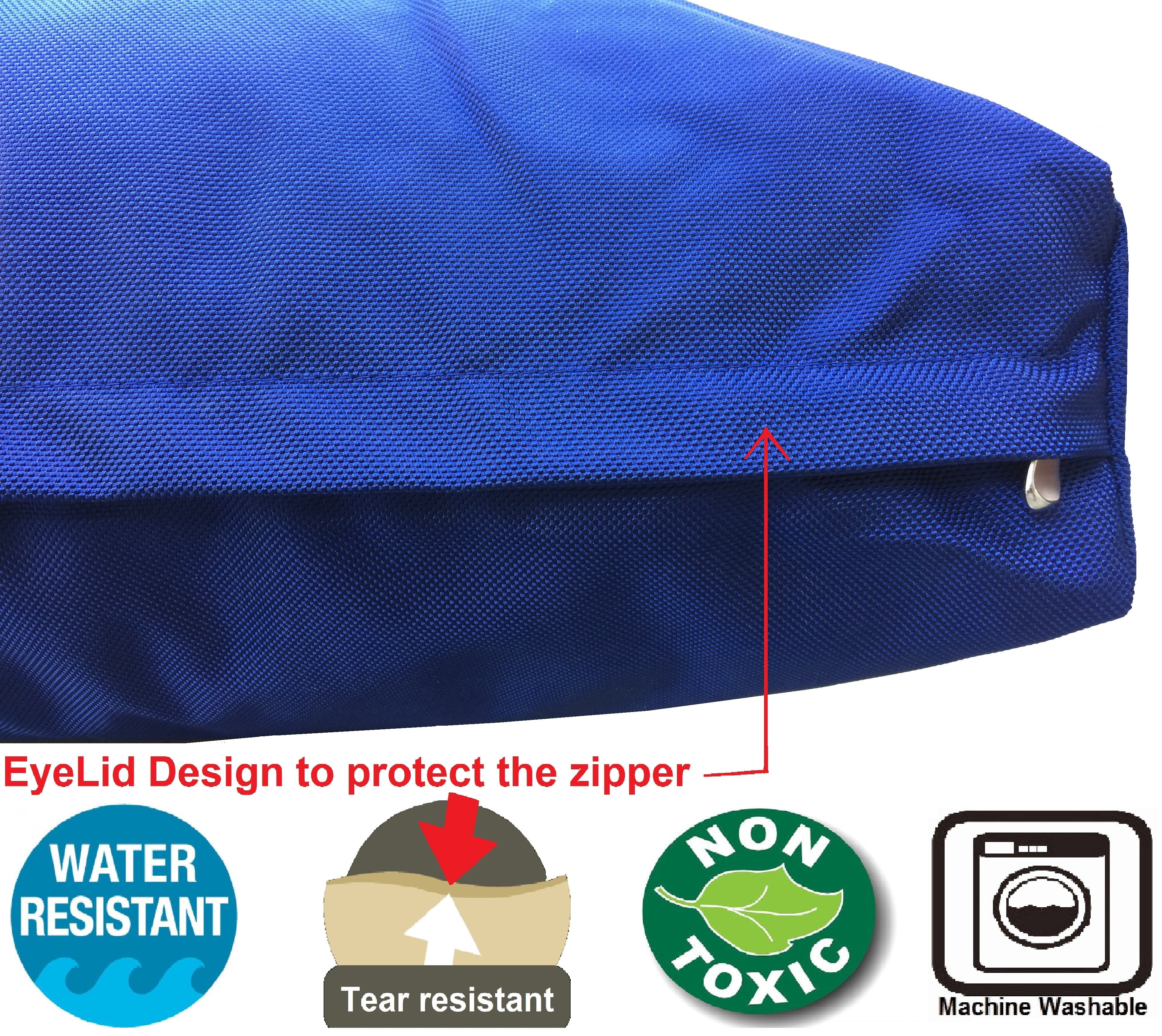 Dogbed4less Shredded Memory Foam 41"x27" Dog Bed Pillow with Blue Nylon Cover