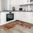 thumbnail image 3 of Wood Grain Kitchen Mat Set of 2, Cushioned Anti-Fatigue Non-Slip Floor Comfort Mats Kitchen Runner Rug 18x30inch+18x47.2inch for Home, Office, Sink, Laundry, Farmhouse Brown Vintage Wood Plank Texture, 3 of 6