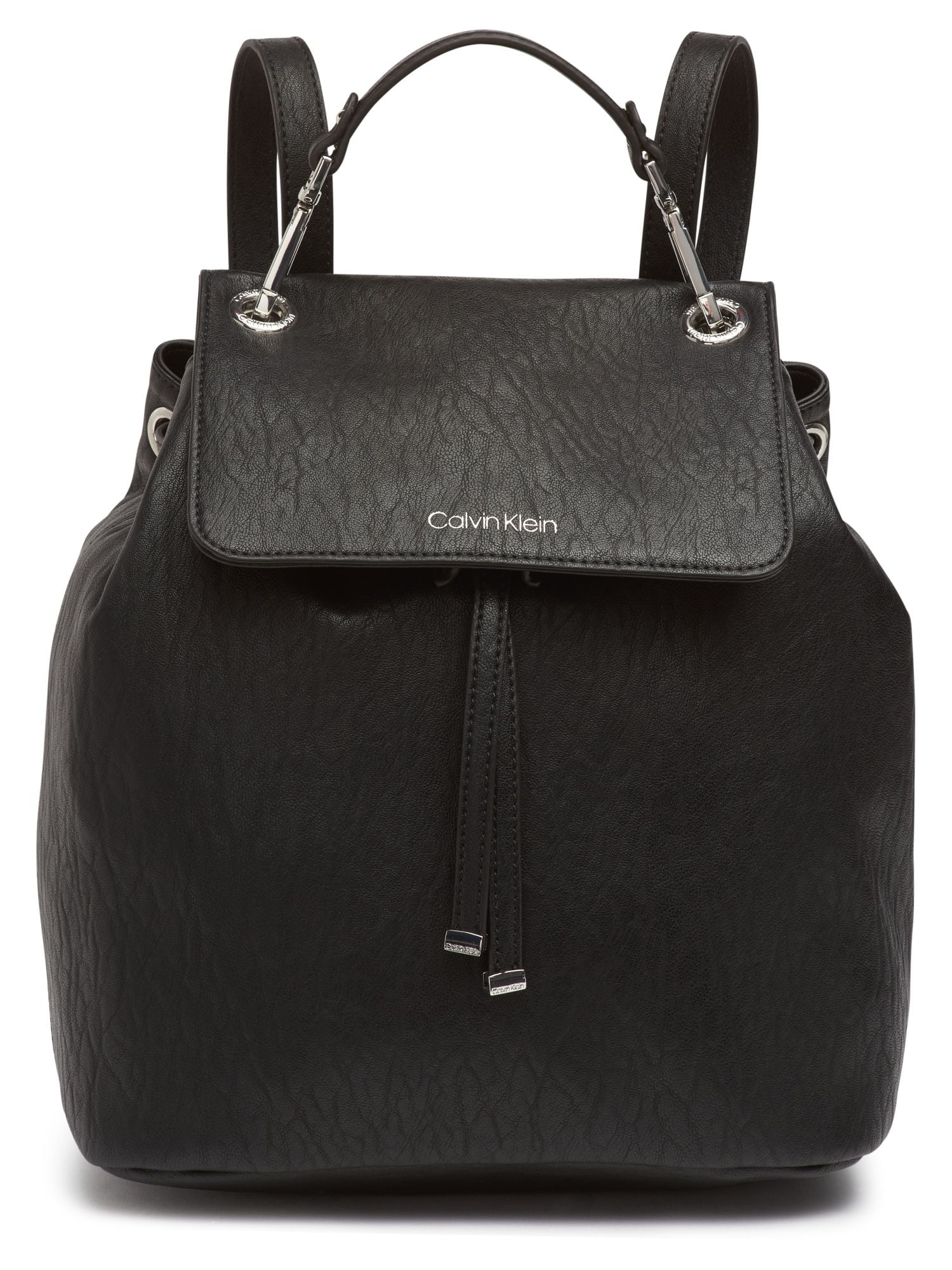 calvin klein leather backpack womens