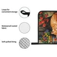 thumbnail image 4 of Honeii Sleeping Cat Flowers Pattern Oven Mitts and Pot Holders, Silicone Oven Gloves,500 F Heat Resistant Oven Mitts Sets, 4PCS, 4 of 6