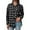 Dark Gray, variant on Womens Plaid Shirt Roll Up Long Sleeve Button Down Flannel Shirts Spring Fall Shirt Casual Loose Blouse Tops with Pockets