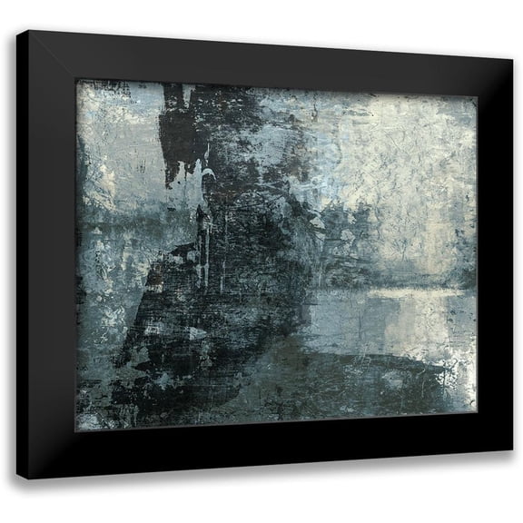Ray, Elena 14x12 Black Modern Framed Museum Art Print Titled - Black and Grey and Blue III