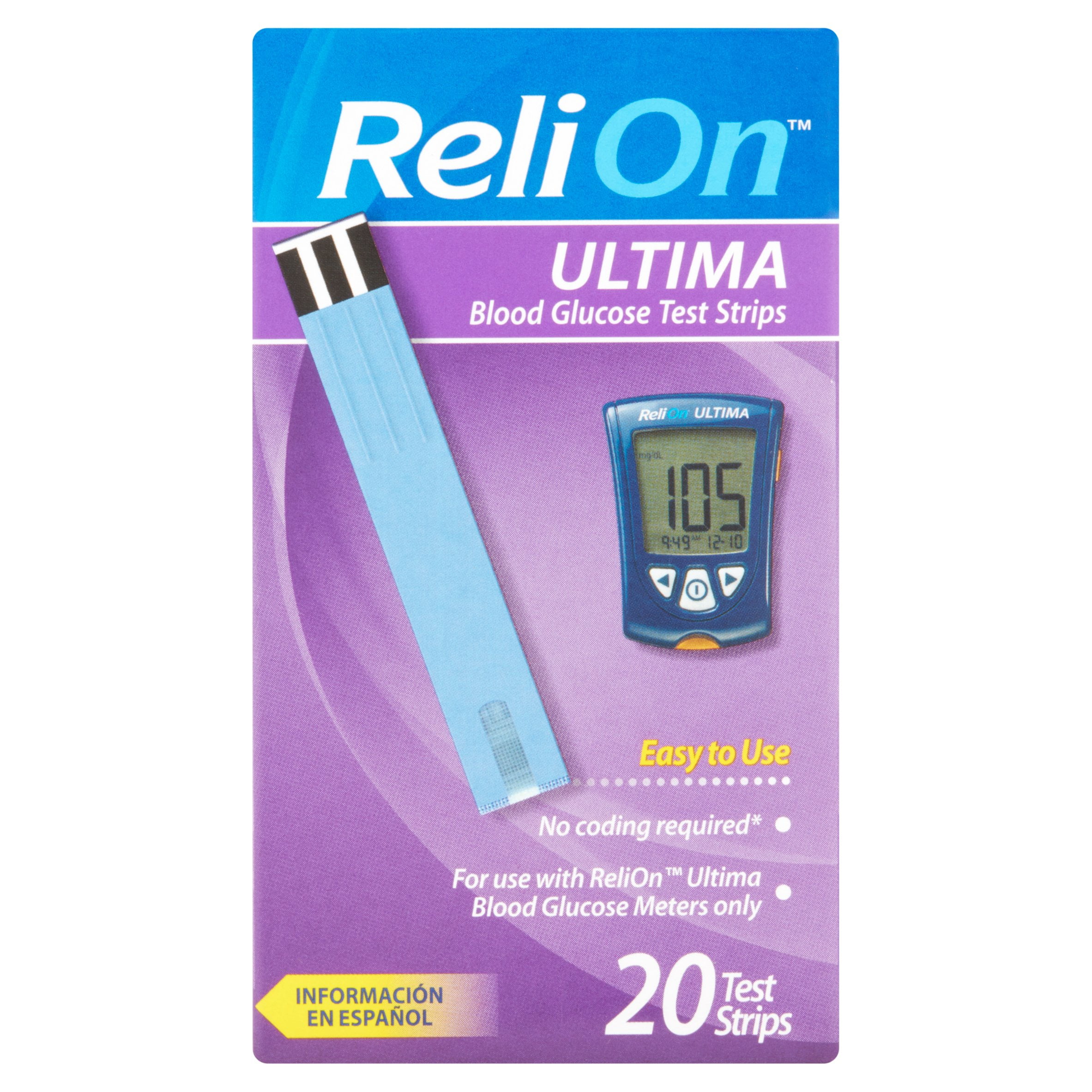 Relion Ultima Blood Glucose Test Strips, 20 Count – Walmart Inventory 