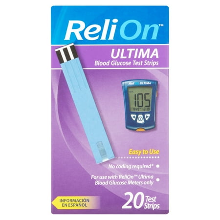 ReliOn Ultima Blood Glucose Test Strips, 20 Count