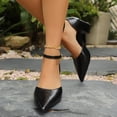 thumbnail image 6 of Samdudou Womens Pumps Closed Toe Pointed Toe Low Chunky Block Heel Shoes Elegant D'Orsay Cutout Adjustable Ankle Strap Classic Office Work Footwear, 6 of 9