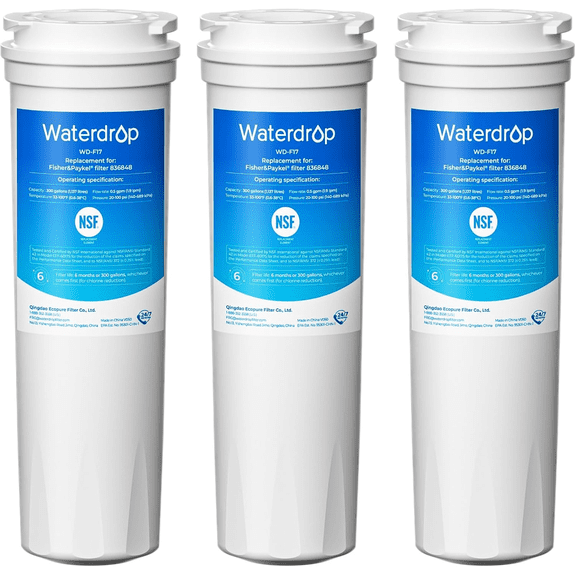 Waterdrop NSF 42 Certified 836848 Refrigerator Water Filter Compatible with Fisher & Paykel 836848 3 Pack