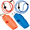 Orange / Blue, variant on FOX40 Fox 40 Micro Marine Whistle with Breakaway Lanyard - 2 Pack