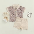 thumbnail image 3 of Bullpiano Toddler Baby Boys Girls Sister & Brother Outfits Floral Layered Romper/Dresses/Floral Shirt+Shorts Set 0-4Y, 3 of 7