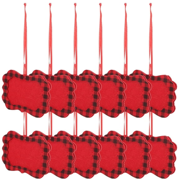 KONTONTY Festive Red Felt Photo Frame Ornament for Christmas Tree and Party 12Pcs