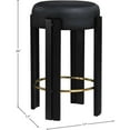 thumbnail image 3 of Meridian Furniture Harrison Black Vegan Leather Counter Stool, 3 of 6