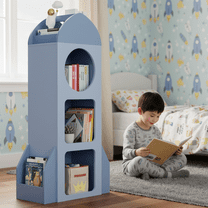 TLSUNNY 3 Tier Toddler Wooden Bookcase, Toy Storage, Spacious Display Organizer for Children Playroom, Bedroom, Nursery, School