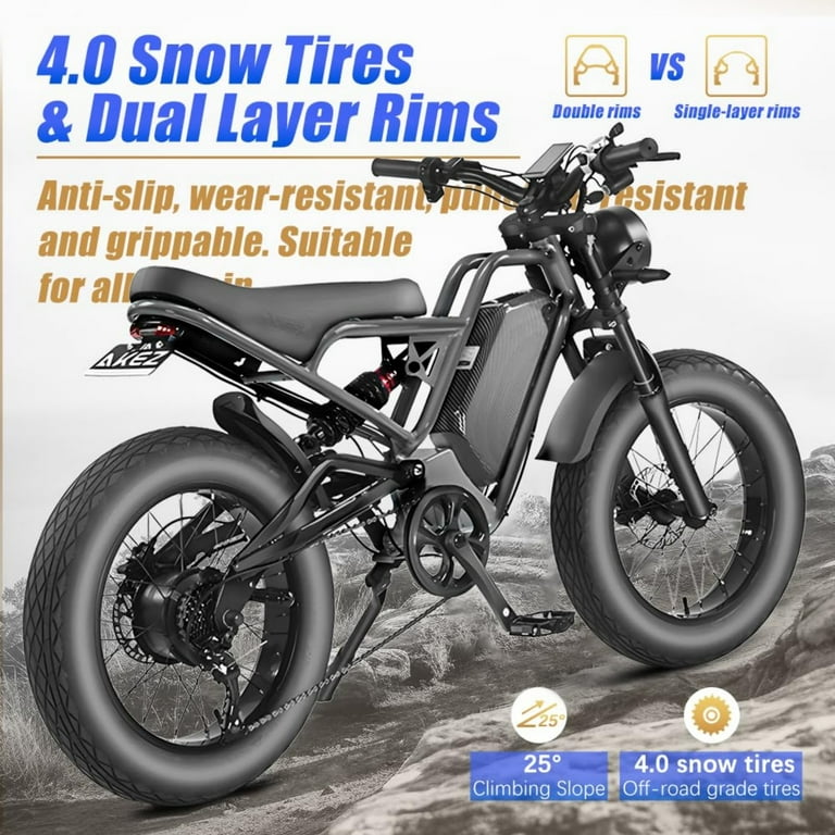AKEZ Jaguar 1500W Electric Bike, Peak 3000W 35MPH Aluminum Alloy
