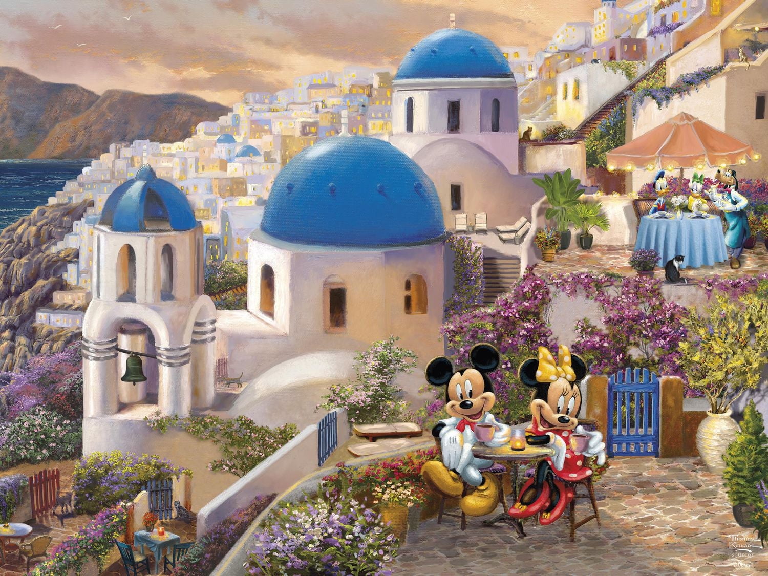 THOMAS KINKADE DISNEY - MICKEY AND MINNIE IN GREECE- 750 PIECE PUZZLE