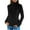 Black, variant on HAiming Women's Turtleneck Sweaters 2025 Fall Winter Solid Color Long Sleeve Plus Size Casual Warm Knit Pullover Tops