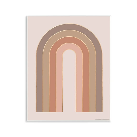 Stupell Industries Peachy Boho Rainbow Abstract Painting Unframed Art Print Wall Art, 11 x 14