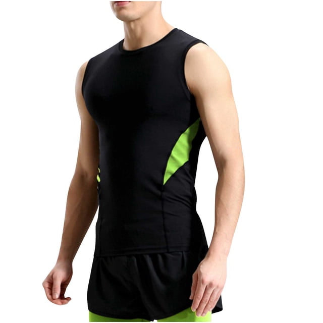 aidice Plus Size Mens Compression Undershirts Tank Tops Sleeveless Quick Drying T Shirts Solid Color T Shirts