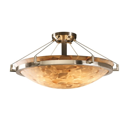 24' Round Semi Flush Bowl Justice Alabaster Rocks 24