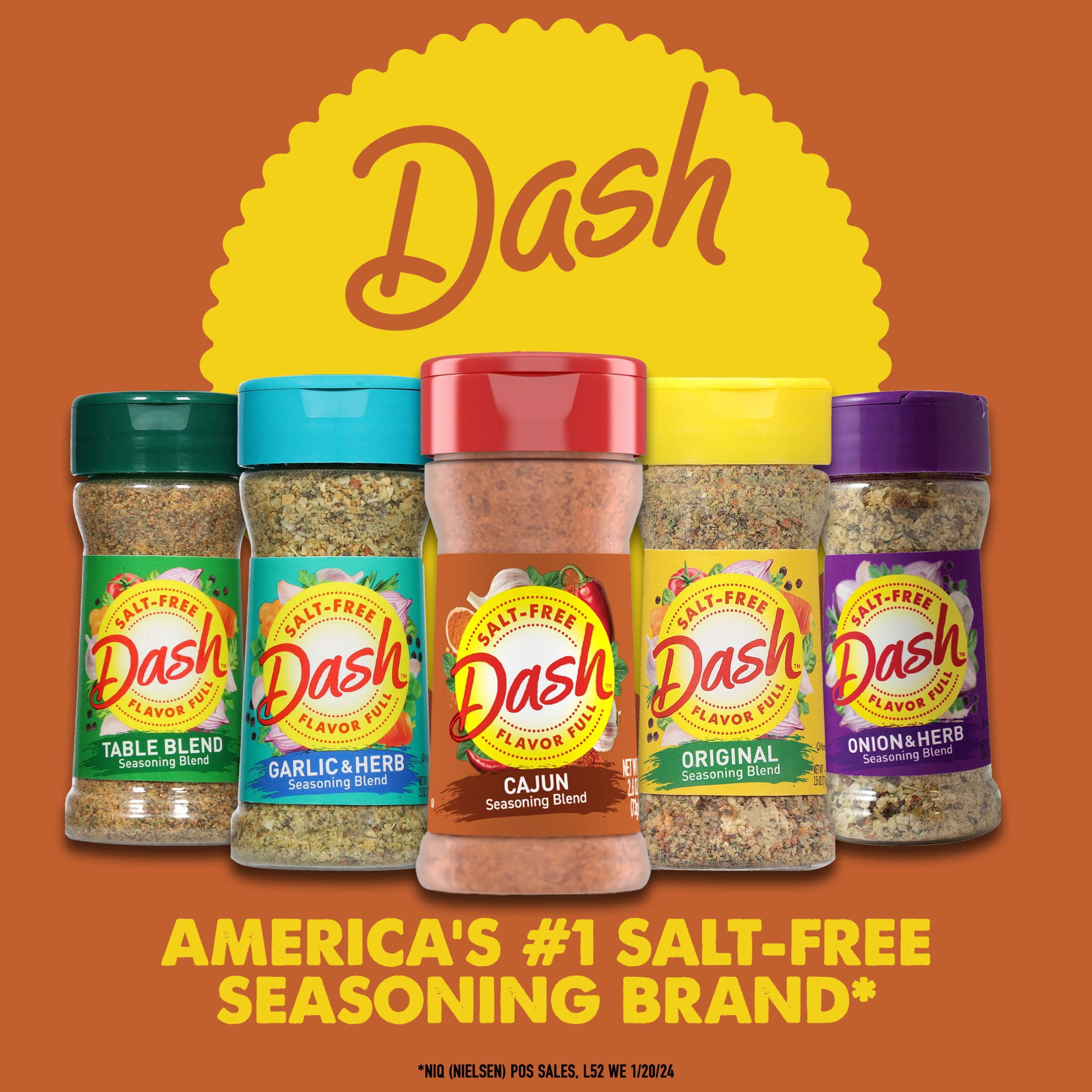 Dash Salt-Free Cajun Seasoning Blend, Cajun Spices, 2.6 OZ