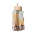 thumbnail image 2 of Moda para mujer Borlas largas Manta Bufanda Chal, Bufanda de rejilla grande, Bufanda cálida de invierno, Regalo para amigos y Amarillo Macarena Bufanda de tela escocesa de invierno, 2 of 8