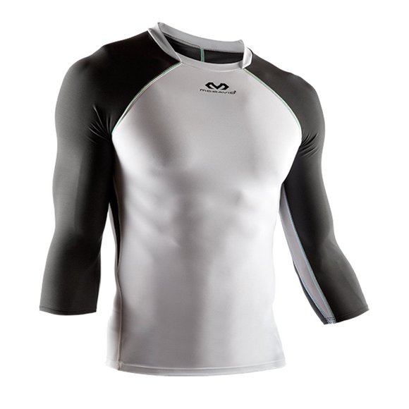 Camiseta de recuperación McDavid con manga 3/4 Recovery Max XL, blanco/carbón/verde azulado brillante